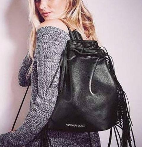 Vegan leather backpack VICTORIA'S SECRET Black in Vegan leather