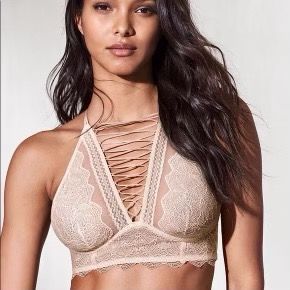 Victoria's Secret High Neck Lace Bralette Tan Size M - $28 - From