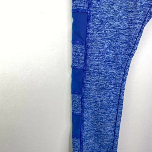 Vogo Athletica Leggings Women Medium Heather Blue Mesh Cropped