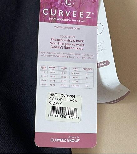 CURVEEZ  Black Shapewear Cami Tank Top Sz S - $28 New With