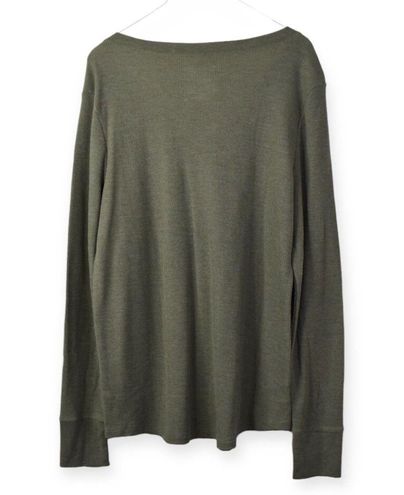 Time & Tru Shirt XXL Womens Thermal Olive Green V Neck Polyester