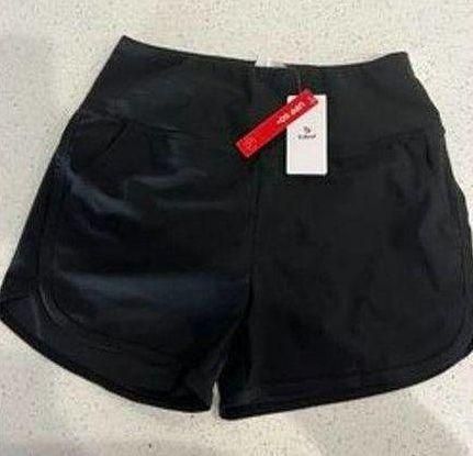 Baleaf Women's High Waisted Athletic Running Shorts Black - $15