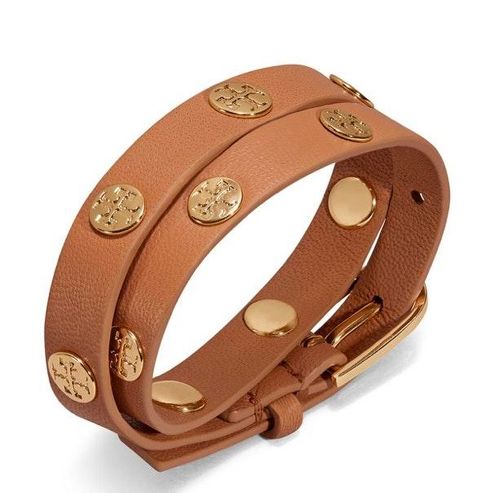 Tory Burch Double Wrap Logo Stud Bracelet Tan - $50 (60% Off Retail) - From  Angela