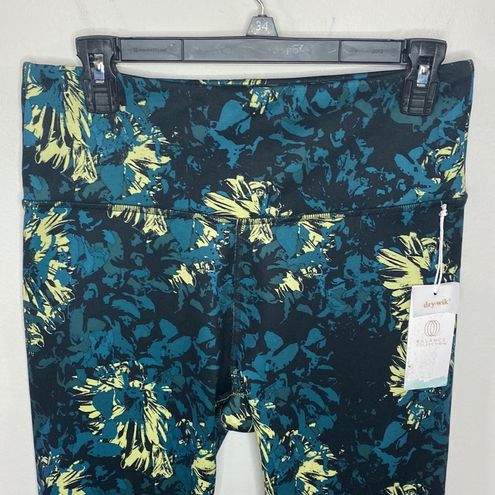Balance Collection deep teal floral stamp high waist leggings size XL - $26  New With Tags - From maria