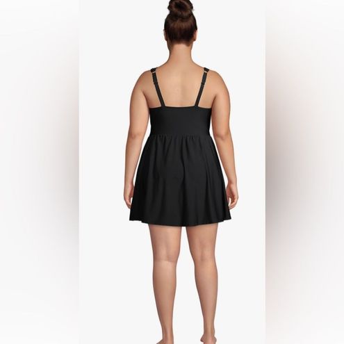 Women's Chlorine Resistant Tummy Control Surplice Wrap Swim Dress One Piece  Swimsuit