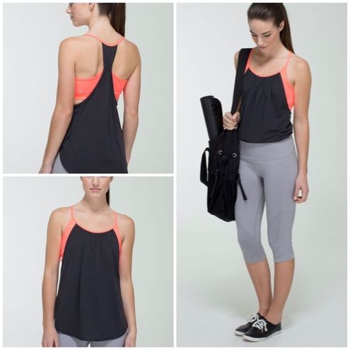 Lululemon Tuck Me In Tank Soot / Very Light Flare Size 6 - $35 - From  lourdes