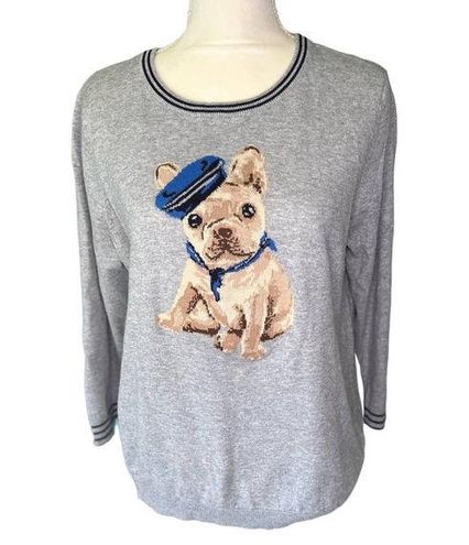 Talbots french shop bulldog sweater