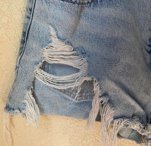 hi rise denim shorts trf
