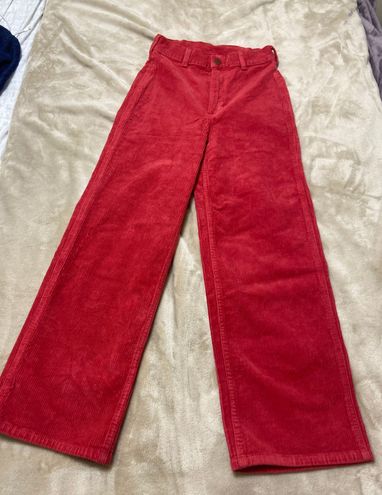 Wrangler x Billabong Retro Corduroy Straight Stretch Pant Red Size 26 - $45  (55% Off Retail) - From bella