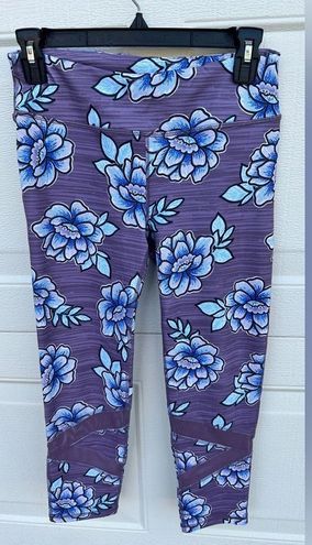 Gaiam Legging Size S Purple Blue Floral Print Capri Crop - $22 - From ANT  Tribe