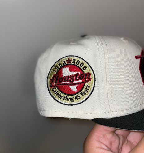 New Era Bk caps Houston Astros script 45 year's celebration patch size 7 Travis  Scott inspo brand new White - $135 (42% Off Retail) New With Tags - From A