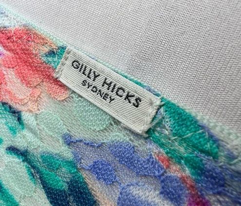 Gilly Hicks Hollister Sydney Bralette MEDIUM Blue Floral Lace V