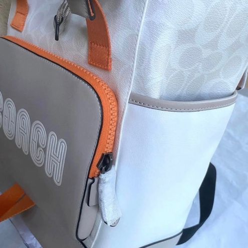 Coach Bags | Coach Track Backpack in Colorblock Signature Canvas with Coach C8130 | Color: White | Size: Os | Emilysu789's Closet