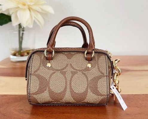 Coach Mini Rowan Satchel Bag Charm In Signature Canvas - $80 New With Tags  - From Juli