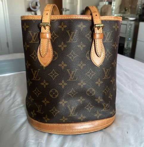 LOUIS VUITTON LITTLE BUCKET HAND BAG BROWN MONOGRAM SATIN SR0041 M92145  05975