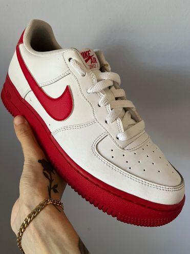 Nike Air Force 1 GS 'White Red Sole