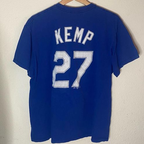 Majestic LA Dodgers Kemp #27 Blue Shirt Youth Unisex Kids Size M 12-13 GUC