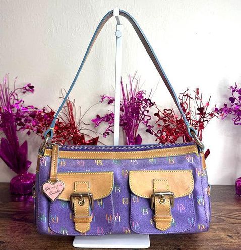 Dooney & Bourke Vintage Purple Coated Canvas Signature Shoulder bag - $116  - From Lolas