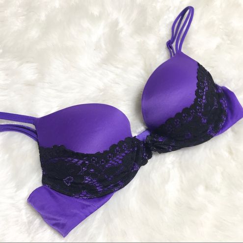 Victoria's Secret Very Sexy Purple & Black Lace Push Up Bra Size