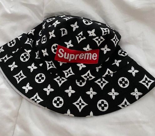 Black Graphic Supreme Fisherman Bucket Hat Vintage Unisex Fashion