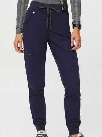 FIGS Zamora Jogger Style Scrub Pants for Women - Navy, Medium Petite