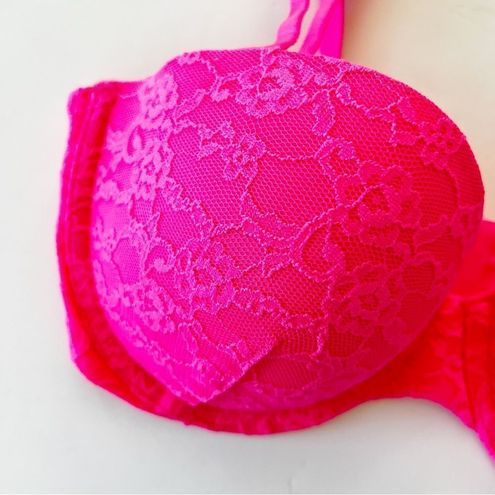 Victoria's Secret Bright Hot Pink Lace Multi Way Bra 34C Convertible Straps  Lace Size undefined - $24 New With Tags - From Molly