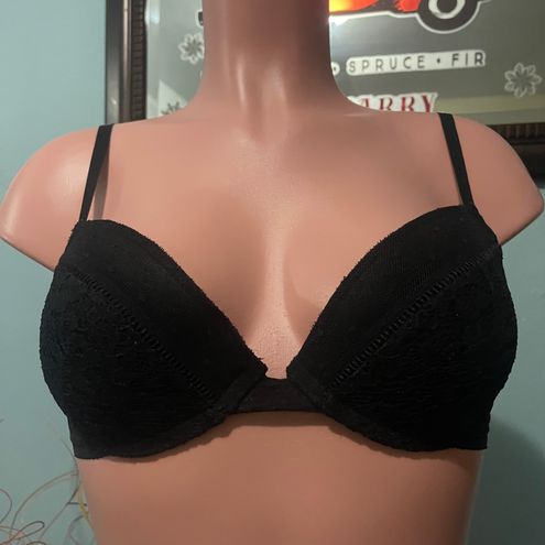 Jessica Simpson RN 71222 PushUp Underwire Bra size 34 C Black/Lace Trim