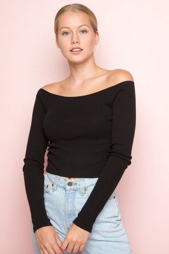 Brandy Melville black off shoulder Mayson top - $25 - From Amanda