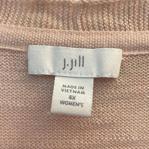 J.Jill 4X Sweater Mink Pink V-Neck Burnout Long Sleeve Stretch NEW - $37  New With Tags - From Christy