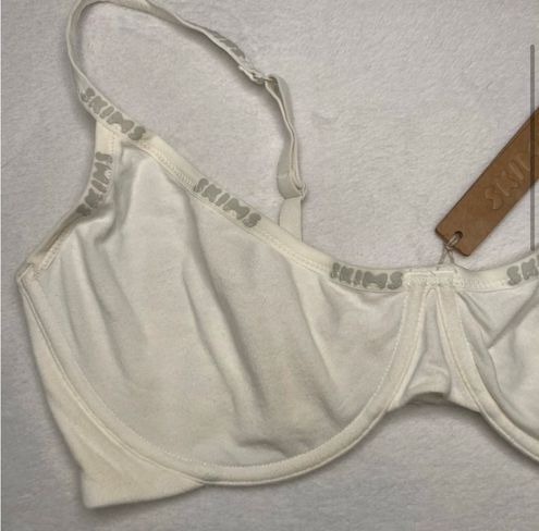 SKIMS Cotton LOGO Bra NWT 36D White Size 36 D - $33 New With