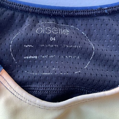 Oiselle Team Running Volee Crop Top/Sports Bra Bird Print Size 4