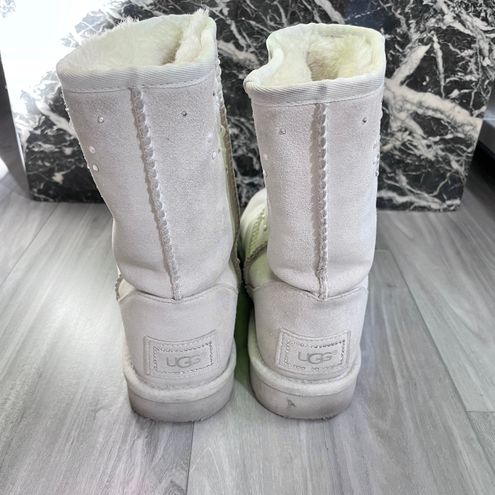 UGG Classic Short Everlasting White Swarovski Crystals Pearl Boots