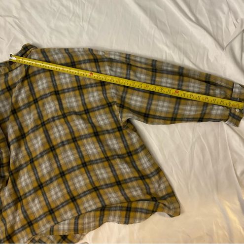 SheIn Curve Plaid Top Yellow/Black Shacket Plus Size 3XL - $19