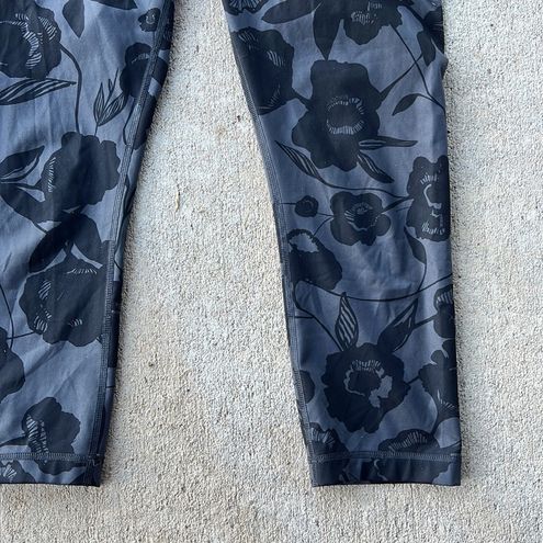 Lululemon Wunder Under Crop II Floral Printed Black Deep Coal