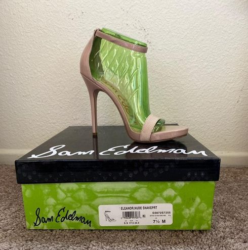 Sam Edelman Eleanor Nude Snake Print Heels Tan Size 7.5 30 50