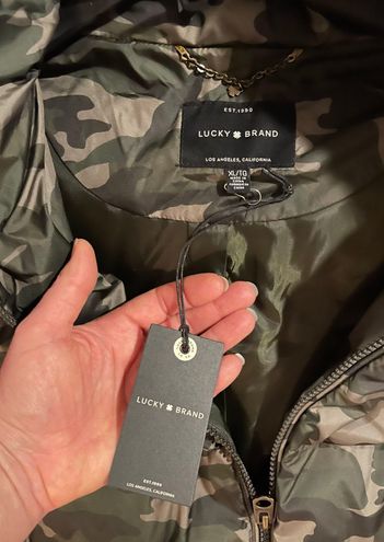 Lucky Brand Brand New Camo Hooded Puffer Coat - Sz L Green Size L - $43 New  With Tags - From Nikki