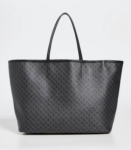 Anine Bing Emma Tote in Black Monogram Print Womens Travel Handbag Shopper  Bag