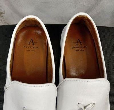 Aquatalia Rivita Tassel White Leather Loafer size 7.5 132 From A