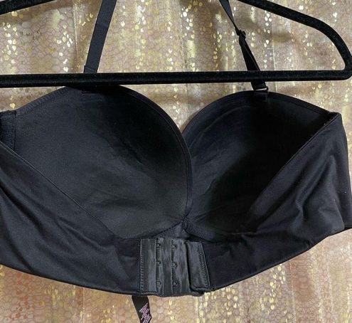 Victoria's Secret Black Fabulous Strapless Padded Push Up Bra 38D