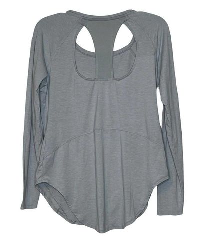 Apana Womens Yoga Top Size Small Gray LS Pullover Athletic