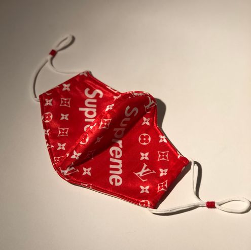 LV supreme face mask red