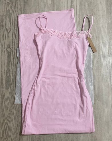 SKIMS Fits Everybody Lace Long Slip Dress In Limited Edition 🌸CHERRY  BLOSSOM🌸 Pink Size XS - $155 New With Tags - From hypebae