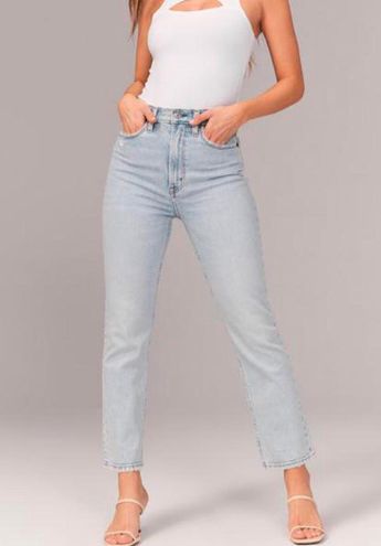 Abercrombie & Fitch Curve Love Ultra High-Rise Ankle Straight Jeans