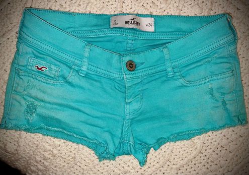 Hollister Green Denim Short Shorts Size 0/24 - $12 (73% Off Retail