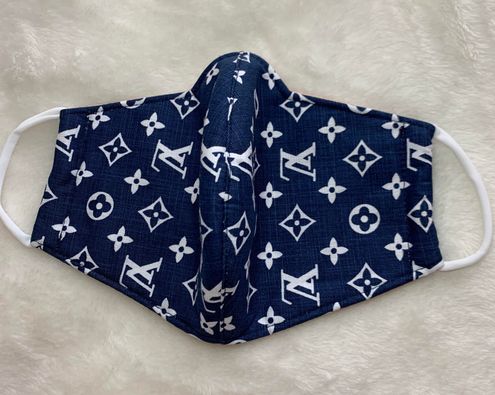 LV face mask blue logo