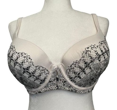 Victoria Secret Body by Victoria Bra Size 34DDD Lined Demi Double Cream  Lace Gray - $23 - From Fmm