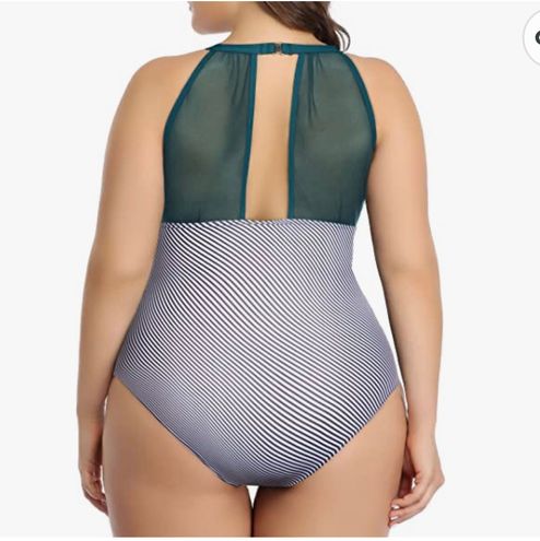 Aqua Eve Women Plus Size One Piece Bathing Suits Ruched Tummy Control  Swimsuit H