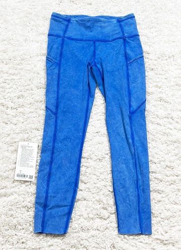 Lululemon Fast & Free High Rise Tight 25” 6 Ice Wash Dye Cerulean Blue  Pockets - $115 - From Julie