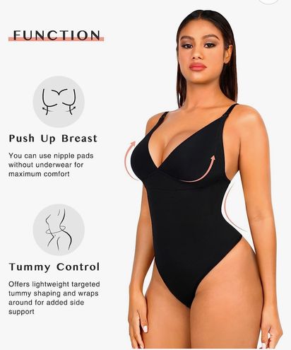 Feelingirl Shapewear for Women Tummy Control Bodysuit Thong Seamless Body Shaper  Backless Black Size 3X - $26 New With Tags - From jello