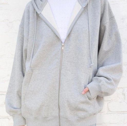 Brandy Melville Grey Christy Zip Up Hoodie Gray Size XL - $50 (16